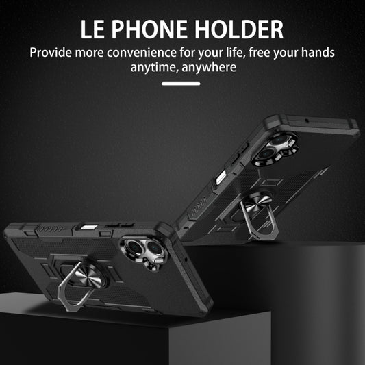 For Samsung Galaxy A06 4G Ring Holder Armor Hybrid Phone Case(Black) by bashfashion