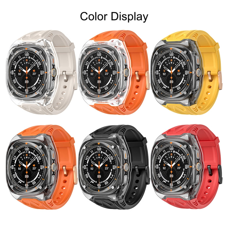 For Samsung Galaxy Watch Ultra 47mm / Ultra 2025 Modified PC Hybrid TPU Watch Case Band(Orange Clear Black) by bashfashion