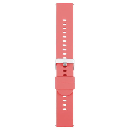 20mm Solid Color Steel Buckle Silicone Watch Band(Coral Color) by bashfashion