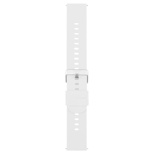 22mm Solid Color Steel Buckle Silicone Watch Band(White) by bashfashion