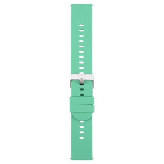 22mm Solid Color Steel Buckle Silicone Watch Band(Grass Green) by bashfashion