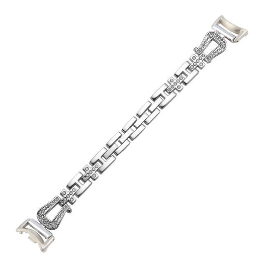 For Xiaomi Smart Band 9 / 8 U-shaped Diamond Bracelet Metal Watch Band(Silver) by bashfashion