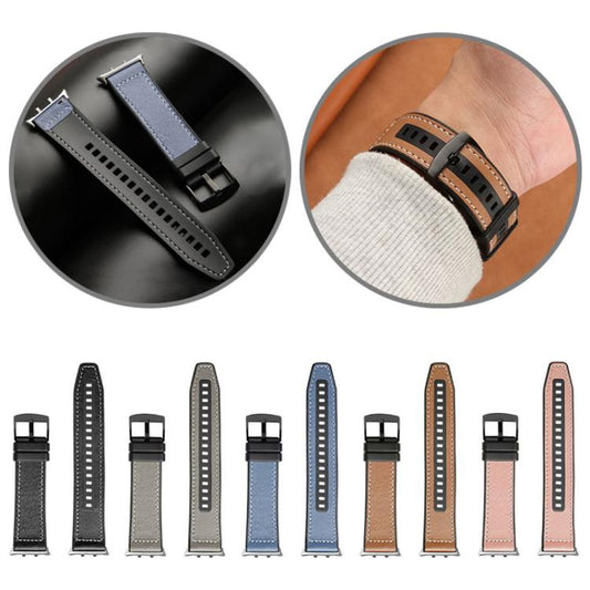 For Honor Watch 5 Hybrid Leather Silicone Watch Band(Grey) by bashfashion