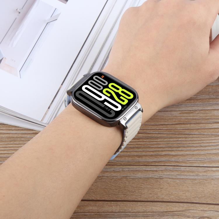 For Redmi Watch 5 / Watch 4 Metal Black Frame Integrated I-shaped Magnetic Silicone Watch Band(Black) by bashfashion