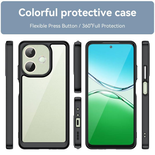 For OPPO A5 Pro 5G Global Colorful Series Acrylic Hybrid TPU Phone Case(Black) by bashfashion