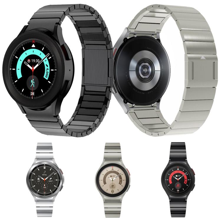 For Samsung Galaxy Watch 4 / 5 / 6 / 7 One Bead Magnetic Buckle Stainless Steel Watch Band(Black) by bashfashion