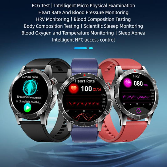 H9 1.43 inch Leather Strap ECG Smart Watch Supports Bluetooth Calls/Smart Voice Assistant(Brown) by bashfashion