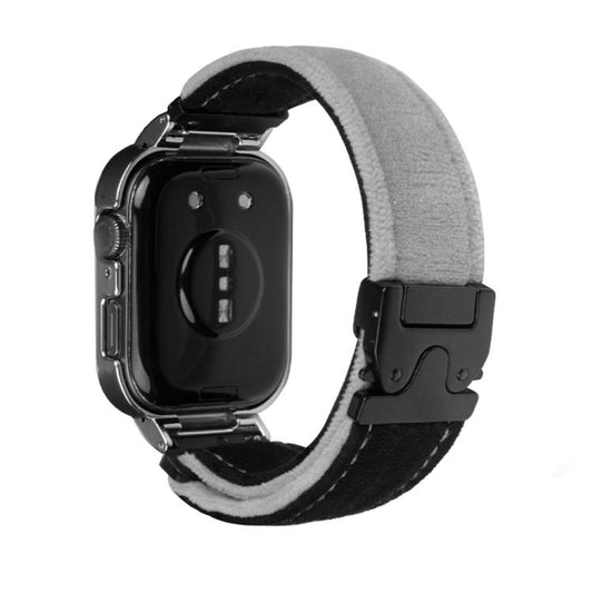 For Huawei Watch Fit3 Brushed Metal Silver Frame Watch Band(Black Grey) by bashfashion