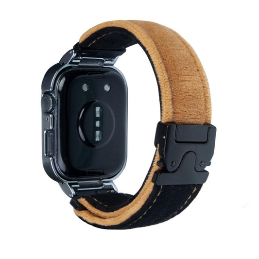 For Huawei Watch Fit3 Brushed Metal Silver Frame Watch Band(Black Light Brown) by bashfashion