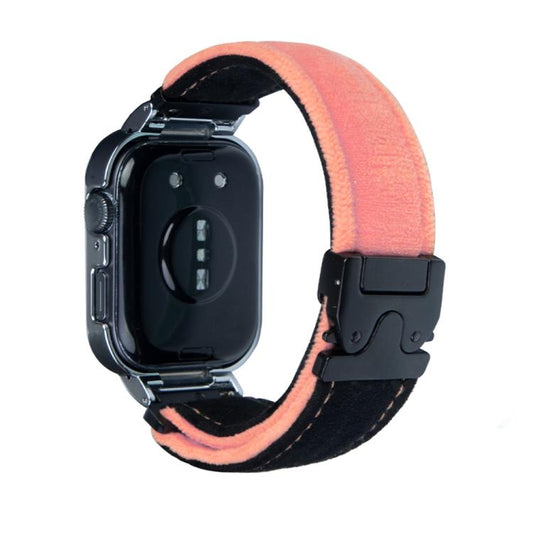 For Huawei Watch Fit3 Brushed Metal Silver Frame Watch Band(Black Peach) by bashfashion