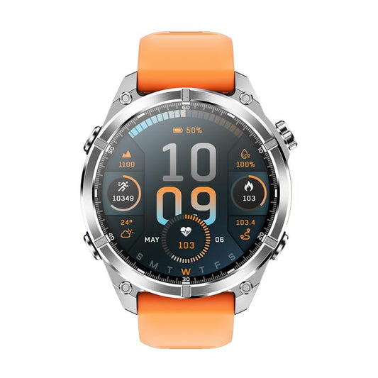 HD300 1.43 inch AMOLED Screen Silicone Strap Sports Smart Watch Supports Blood Oxygen Detection(Orange) by bashfashion