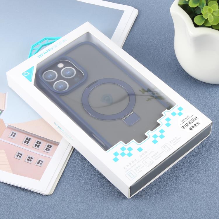 For iPhone 16 Pro Max DFANS DESIGN Frosted Magsafe Magnetic Holder Phone Case(Blue) by DFANS DESIGN