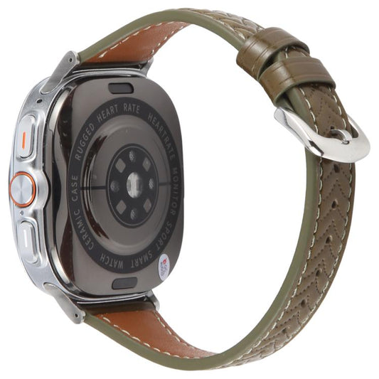 For Samsung Galaxy Watch Ultra 47mm / Ultra 2025 Metal Connector Heart-Shaped Embossed Leather Watch Band(Retro Green) by bashfashion