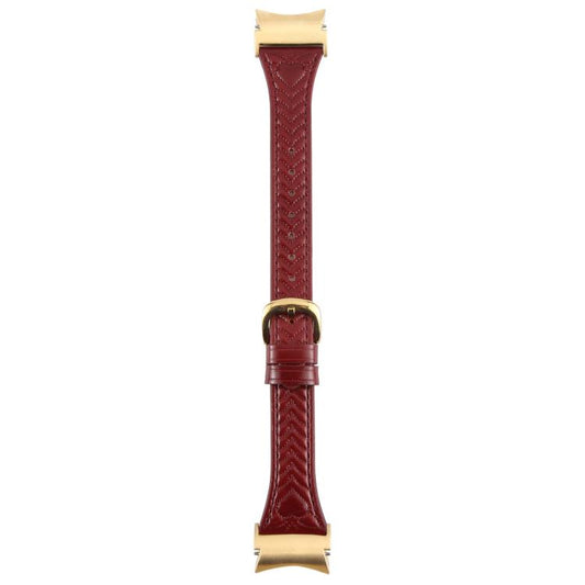 For Samsung Galaxy Watch 7 Metal Connector Heart-Shaped Embossed Leather Quick Release Watch Band(Wine Red) by bashfashion