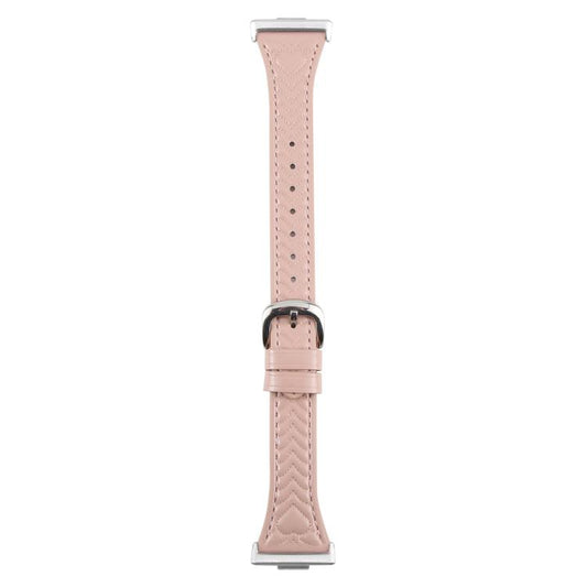 For Huawei Watch Fit 3 Metal Connector Heart-Shaped Embossed Leather Watch Band(Pink) by bashfashion