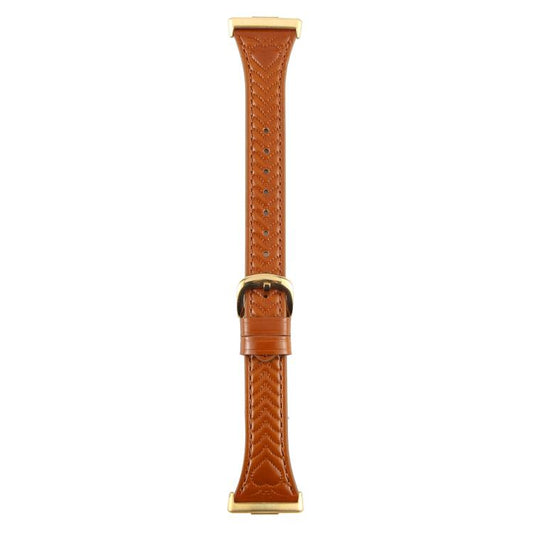 For Huawei Watch Fit Metal Connector Heart-Shaped Embossed Leather Watch Band(Brown) by bashfashion