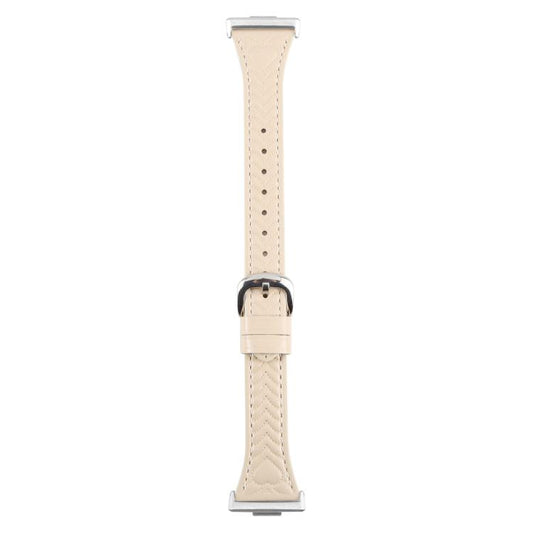 For Huawei Watch Fit Metal Connector Heart-Shaped Embossed Leather Watch Band(Apricot) by bashfashion