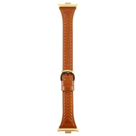 For Xiaomi Mi Band 8 Pro / Redmi Watch 5 Metal Connector Heart-Shaped Embossed Leather Watch Band(Brown) by bashfashion