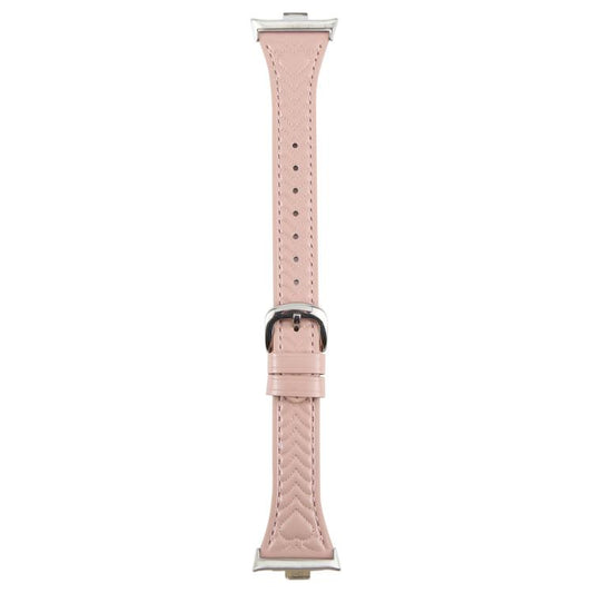For Xiaomi Mi Band 8 Pro / Redmi Watch 5 Metal Connector Heart-Shaped Embossed Leather Watch Band(Pink) by bashfashion