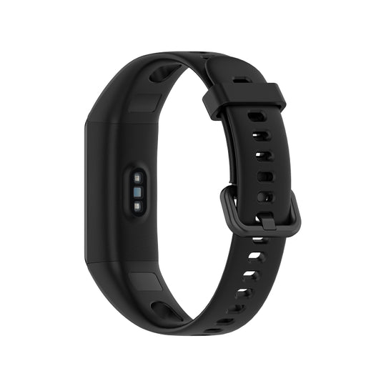 For Huawei Honor Band 5i / Band 4 Metal Buckle Silicone Watch Band, Size: Free Size(Black) by bashfashion