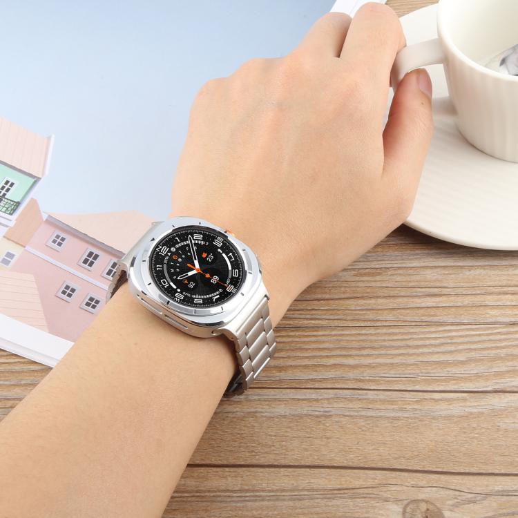 For Samsung Galaxy Watch Ultra 47mm / Ultra 2025 Three-beads Magnetic Steel Watch Band(Starlight) by bashfashion