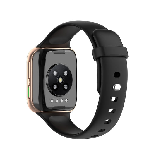 For OPPO Watch 46mm Silicone Watch Band(Black) by bashfashion