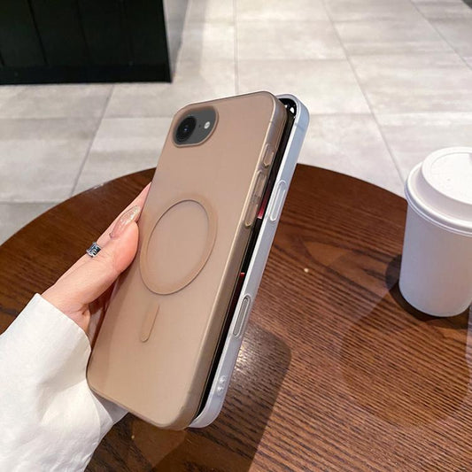 For iPhone 16e Ice Fog MagSafe PC Phone Case(Transparent Pink) by bashfashion