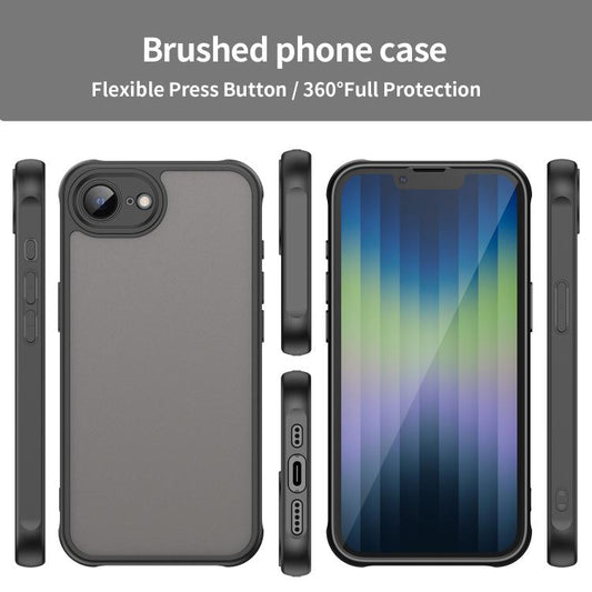 For iPhone 16e Fan Dun Series TPU Hybrid PC Frosted Phone Case(Black) by bashfashion
