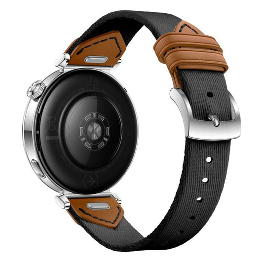 For Huawei Watch GT 5 41mm Quick Release Button Hybrid Braid Watch Band(Black Brown) by bashfashion