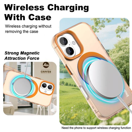 For iPhone 16 Plus IMAK Candy Series Shockproof MagSafe Phone Case(Orange) by imak