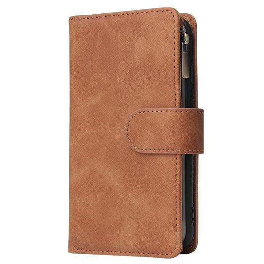 For iPhone 16e Multifunctional Multi-Card Wallet Phone Leather Case(Brown) by bashfashion
