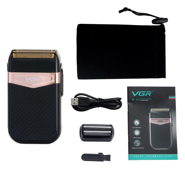 VGR V-331 Reciprocating Rotary 2 Cutter Head IPX4 Electric Shaver(Black) by VGR