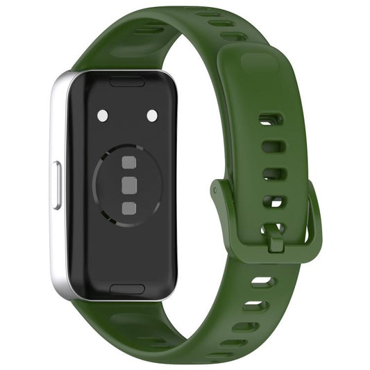 For Huawei Band 10 / 9 / 8 Kalebol Colorful Buckle Silicone Watch Strap(Field Green) by Kalebol