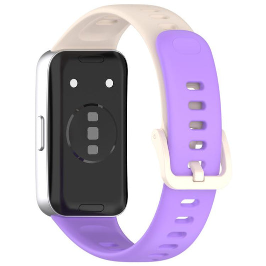 For Huawei Band 10 / 9 / 8 Kalebol Colorful Buckle Silicone Watch Strap(Long Purple + Short Starlight) by Kalebol
