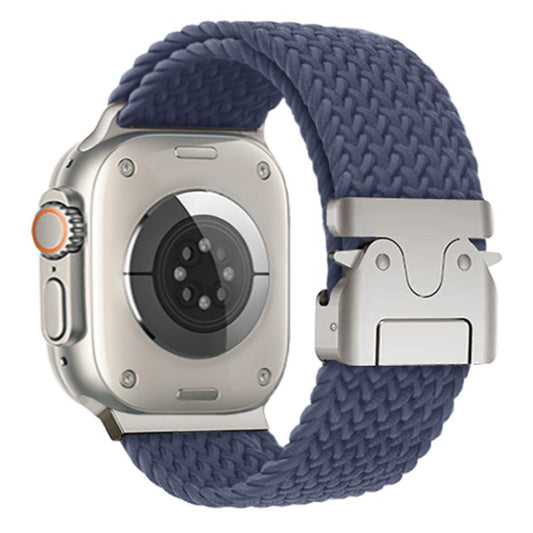 For Apple Watch 46mm / 49mm / 45mm / 44mm Kalebol Wide Umbrella Braided Strap(Dark Blue) by Kalebol