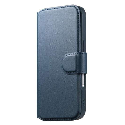 For iPhone 16 Plus CaseNeo Finger Grip Strap MagSafe Leather Phone Case(Blue) by CaseNeo