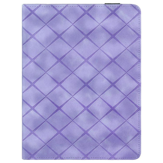 For Samsung Galaxy Tab A11 / A9 Rhombus Embossing Leather Tablet Case(Purple) by bashfashion
