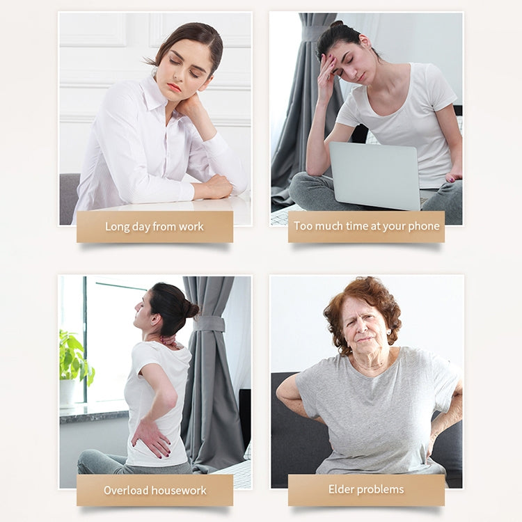 Multifunctional Mini Massage Pillow Neck and Shoulder Cervical Massager, Plug Type:AU Plug(Black) by bashfashion