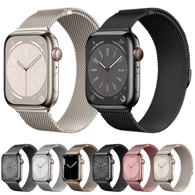 For Apple Watch 46mm / 49mm / 45mm / 44mm Kalebol Semi-circular Milanese Stainless Steel Strap(Black) by Kalebol