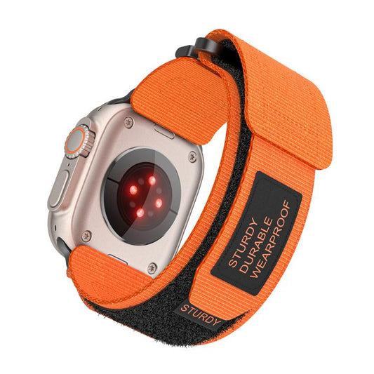 For Apple Watch 46mm / 49mm / 45mm / 44mm Kalebol Simple Two Section Nylon Strap(Orange) by Kalebol