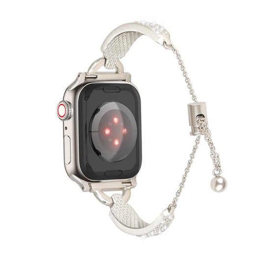 For Apple Watch 46mm / 49mm / 45mm / 44mm Kalebol Stone Curved Zinc Alloy Strap(Starlight) by Kalebol