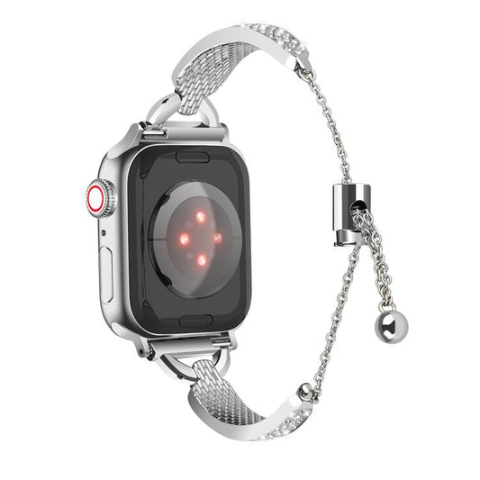 For Apple Watch 46mm / 49mm / 45mm / 44mm Kalebol Stone Curved Zinc Alloy Strap(Silver) by Kalebol