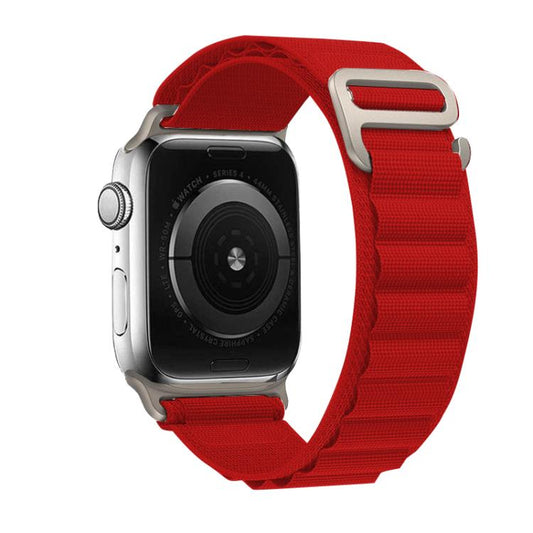 For Apple Watch 46mm / 49mm / 45mm / 44mm Kalebol Aline Nylon Loop Watch Band(Red) by Kalebol