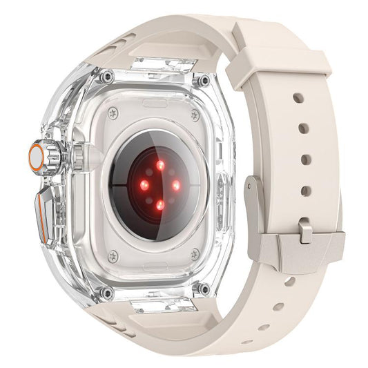 For Apple Watch Ultra 2 / 1 49mm Kalebol Glacier Integrated Transparent Silicone Strap(Starlight Transparent) by Kalebol