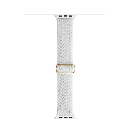 For Apple Watch 46mm / 49mm / 45mm / 44mm Kalebol Eight Buckle Wavy Braided Nylon Watch Band(Bright White) by Kalebol