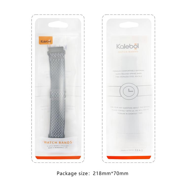 For Apple Watch 46mm / 49mm / 45mm / 44mm Kalebol Eight Buckle Wavy Braided Nylon Watch Band(White) by Kalebol