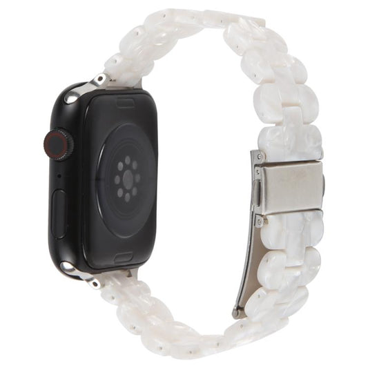 For Apple Watch 42mm / 41mm / 40mm / 38mm Oval Resin Watch Band(Flash White) by bashfashion