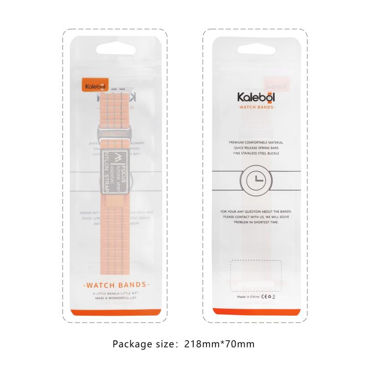 For Apple Watch 46mm / 49mm / 45mm / 44mm Kalebol Dual-section Sports Nylon Loop Watch Band(Orange) by Kalebol