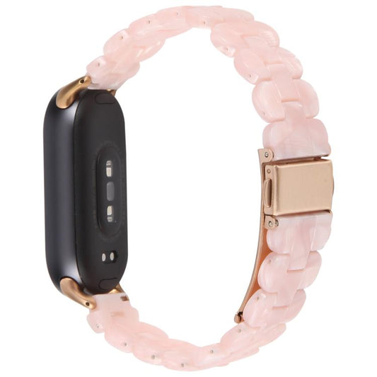 For Xiaomi Smart Band 9 / 8 Oval Resin Watch Band(Pearl Powder) by bashfashion