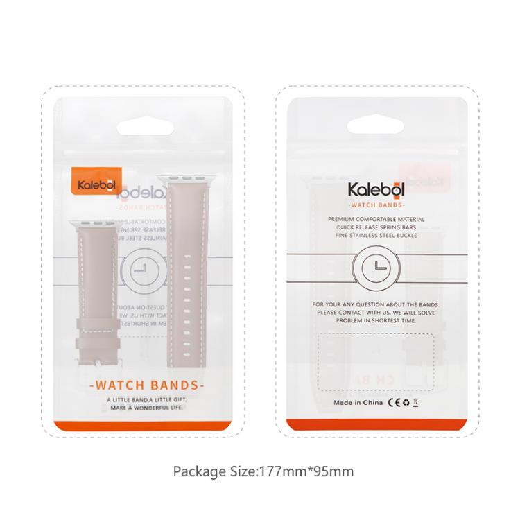 For Apple Watch 46mm / 49mm / 45mm / 44mm Kalebol Plain Genuine Leather Watch Band(Grey) by Kalebol